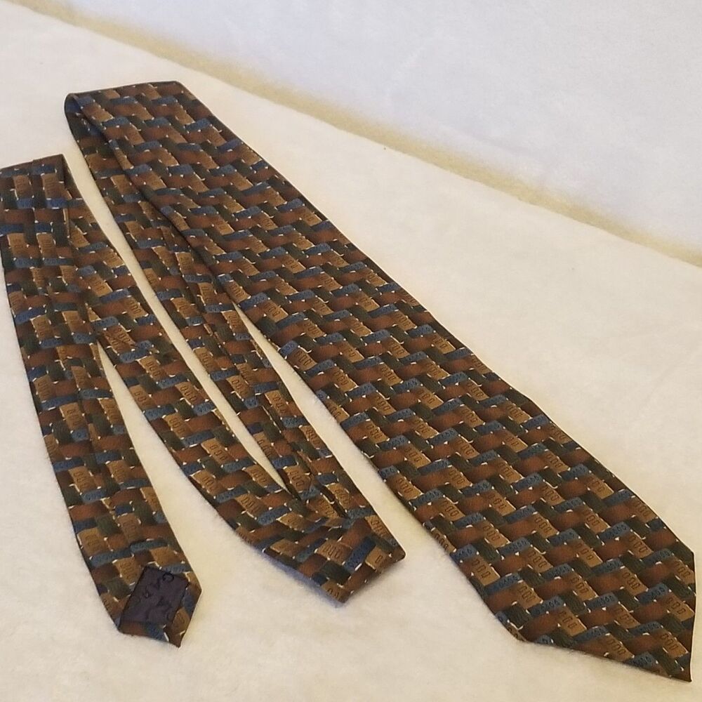 J. Garcia Tie Necktie 100% Silk 58"x4" Fish Collection Seventeen 1996 Geometric